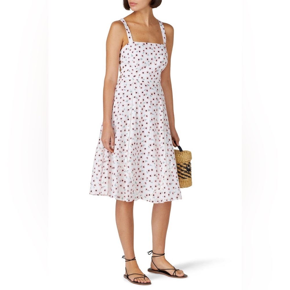 Hutch White and Black Polka Dot Midi Dress